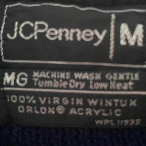 J.C. Penney vintage hooded quarter button up sweater size medium - Picture 3 of 3